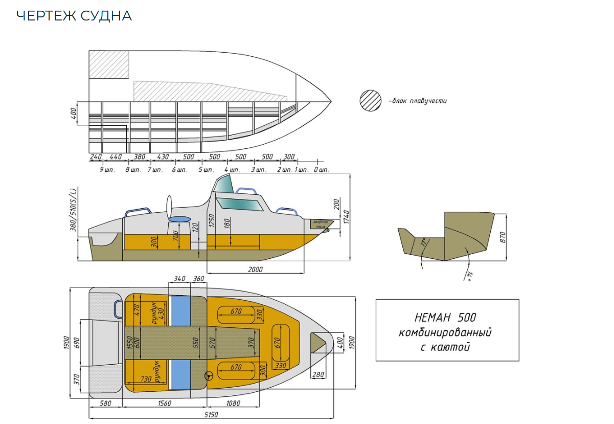 Комбинированный катер Neman-500 с каютой в Димитровграде Комбинированный катер Neman-500 с каютой в Димитровграде