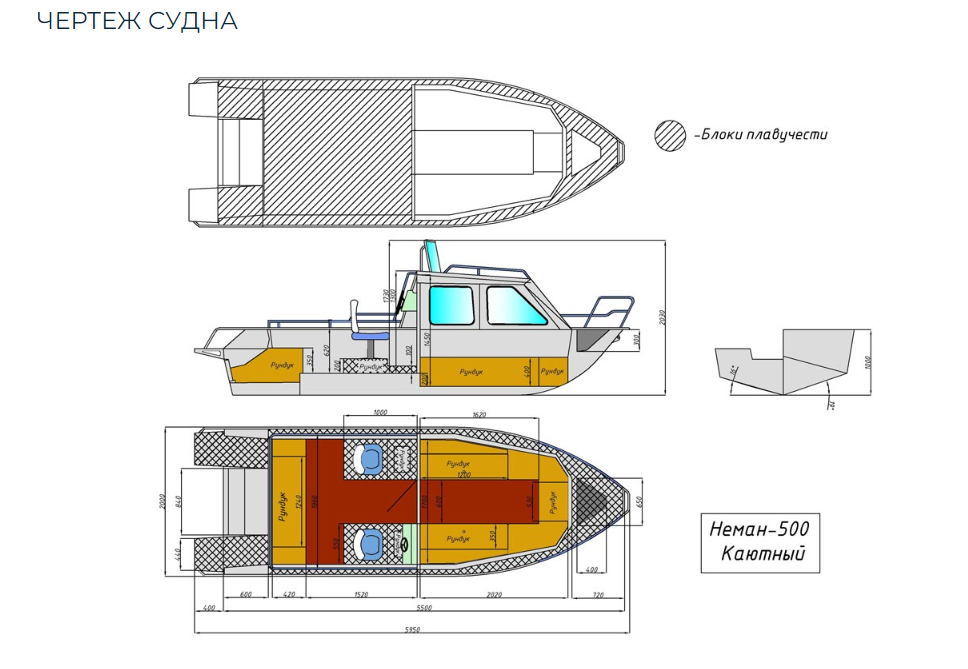 Алюминиевый катер Неман-500 (каютный) в Димитровграде