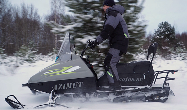 Миниснегоход Бурлак Азимут 20 л.с. , эл.запуск, реверс, тормоз гидравл, капот серый в Димитровграде